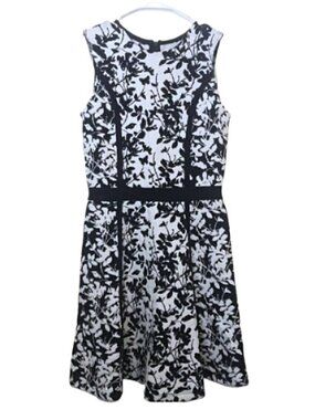 Carolina Herrera floral jacquard knit fit flare dress S EUC